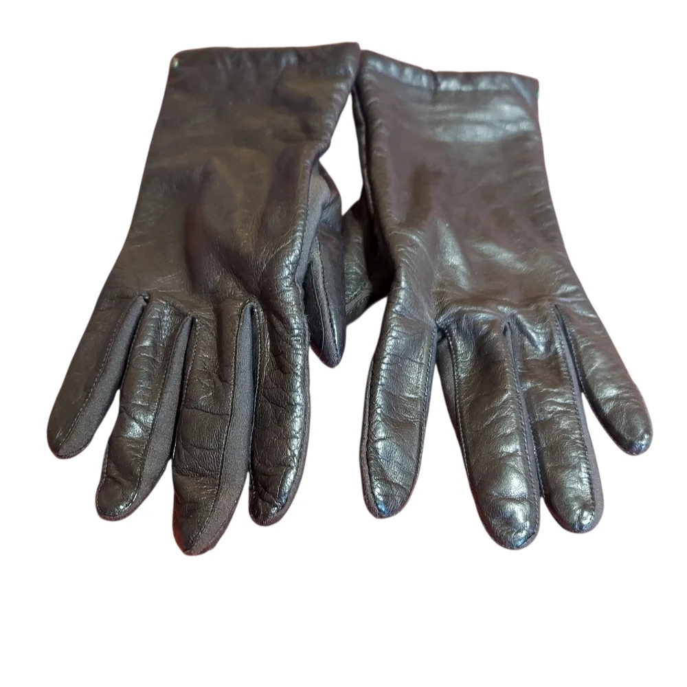 Isotoner by Aris Leather Driving Gloves Lined Women's - Picture 13 of 14